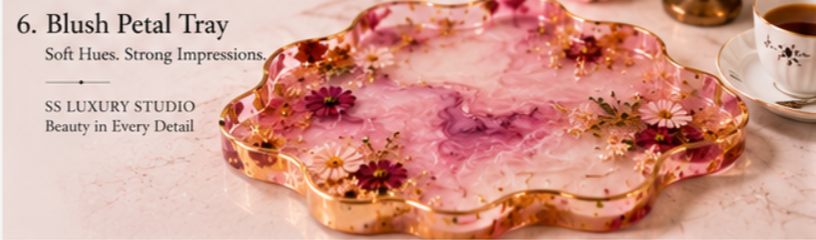 Blush Petal Resin Tray