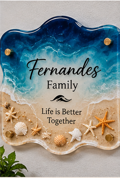 Designer Resin Family Nameplate