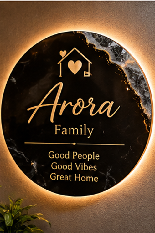 Designer Resin Family Nameplate