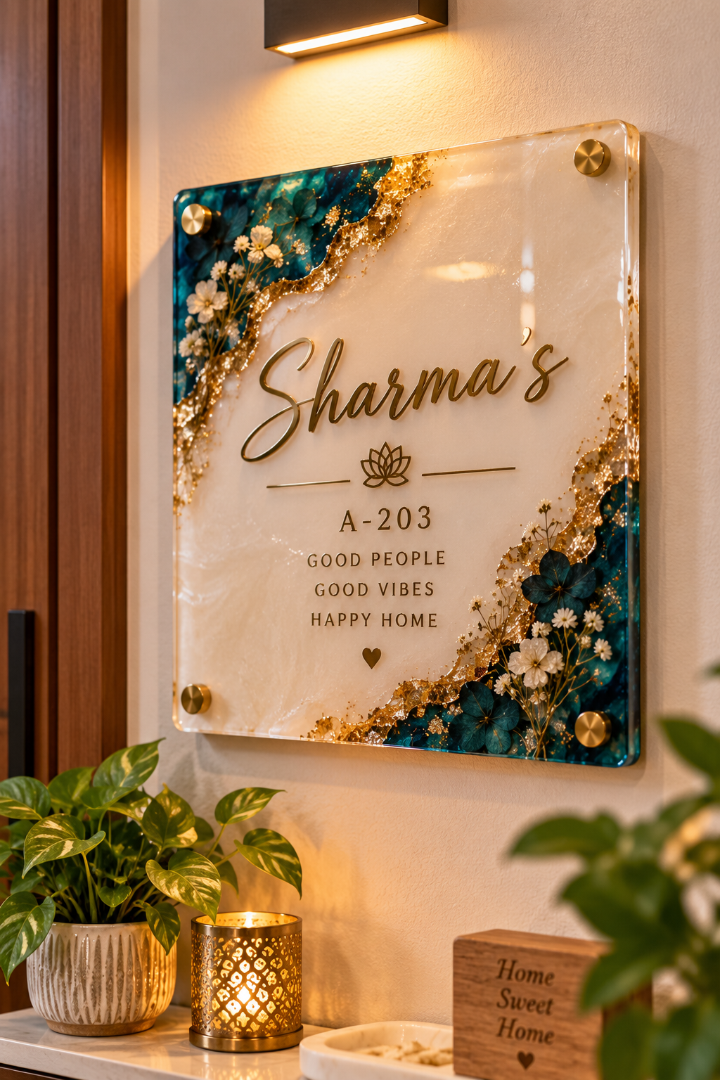 Emerald Elegance Personalised Nameplate