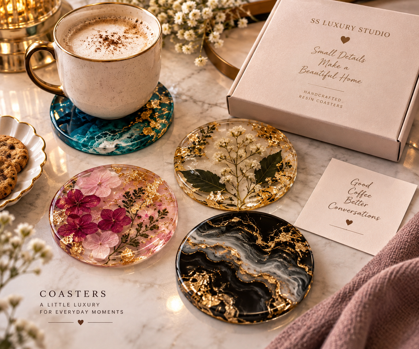 Everyday Elegance Resin Coaster Collection