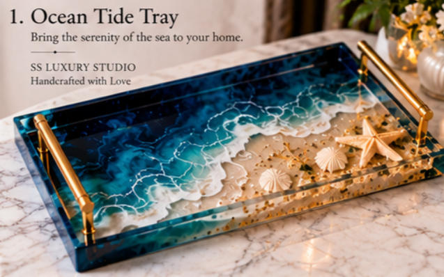 Ocean Tide Resin Tray