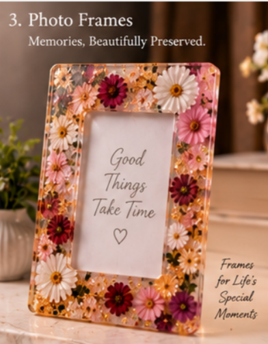Floral Memories Resin Photo Frame