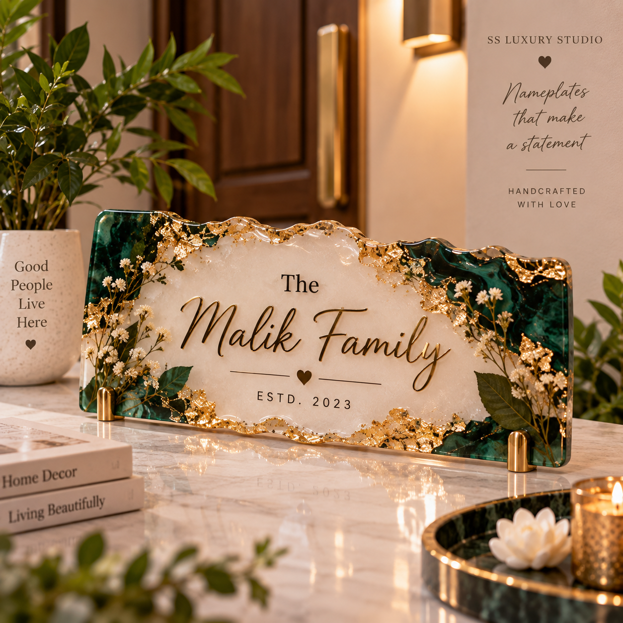 The Malik Family Bespoke Resin Nameplate