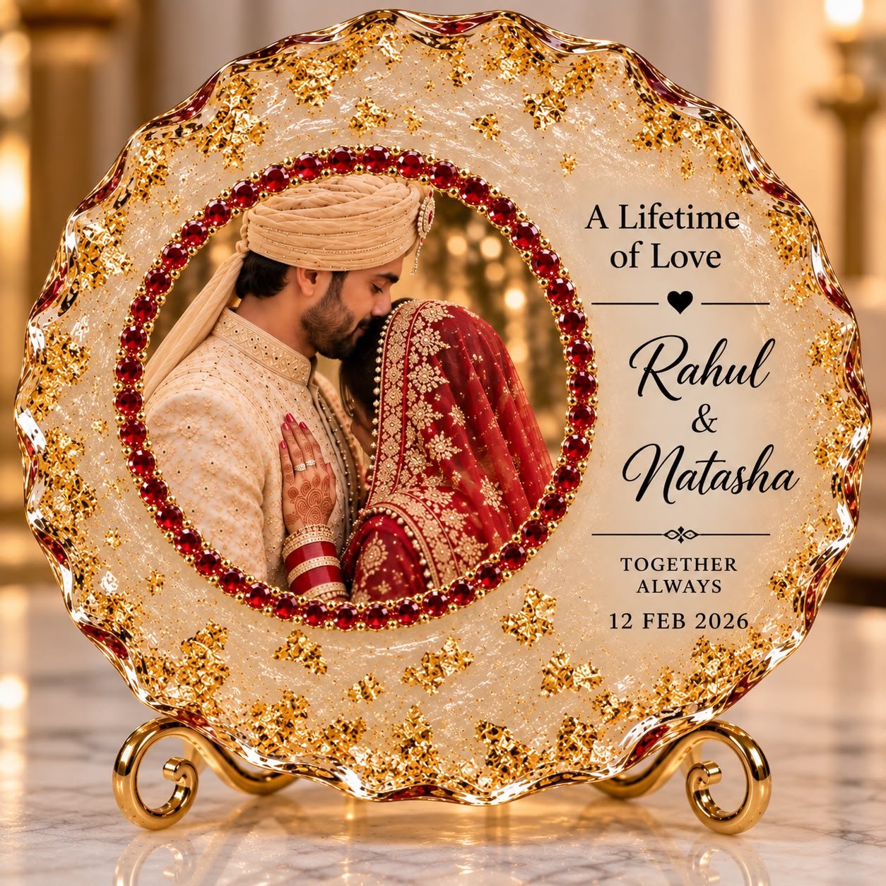Handcrafted wedding resin creation