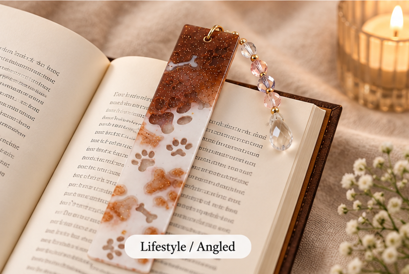 Mocha Paws Resin Bookmark