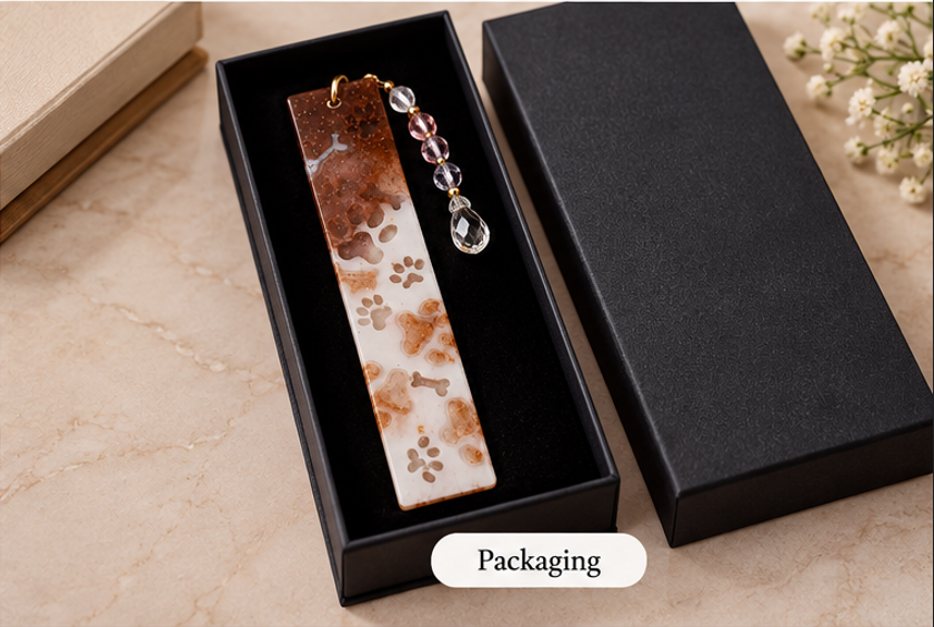 Mocha Paws Resin Bookmark