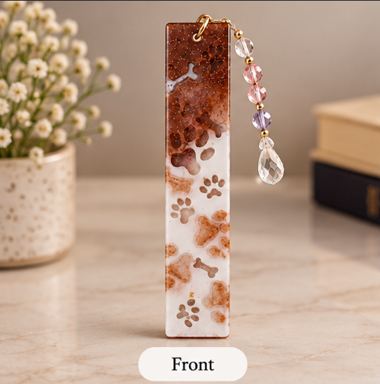 Mocha Paws Resin Bookmark