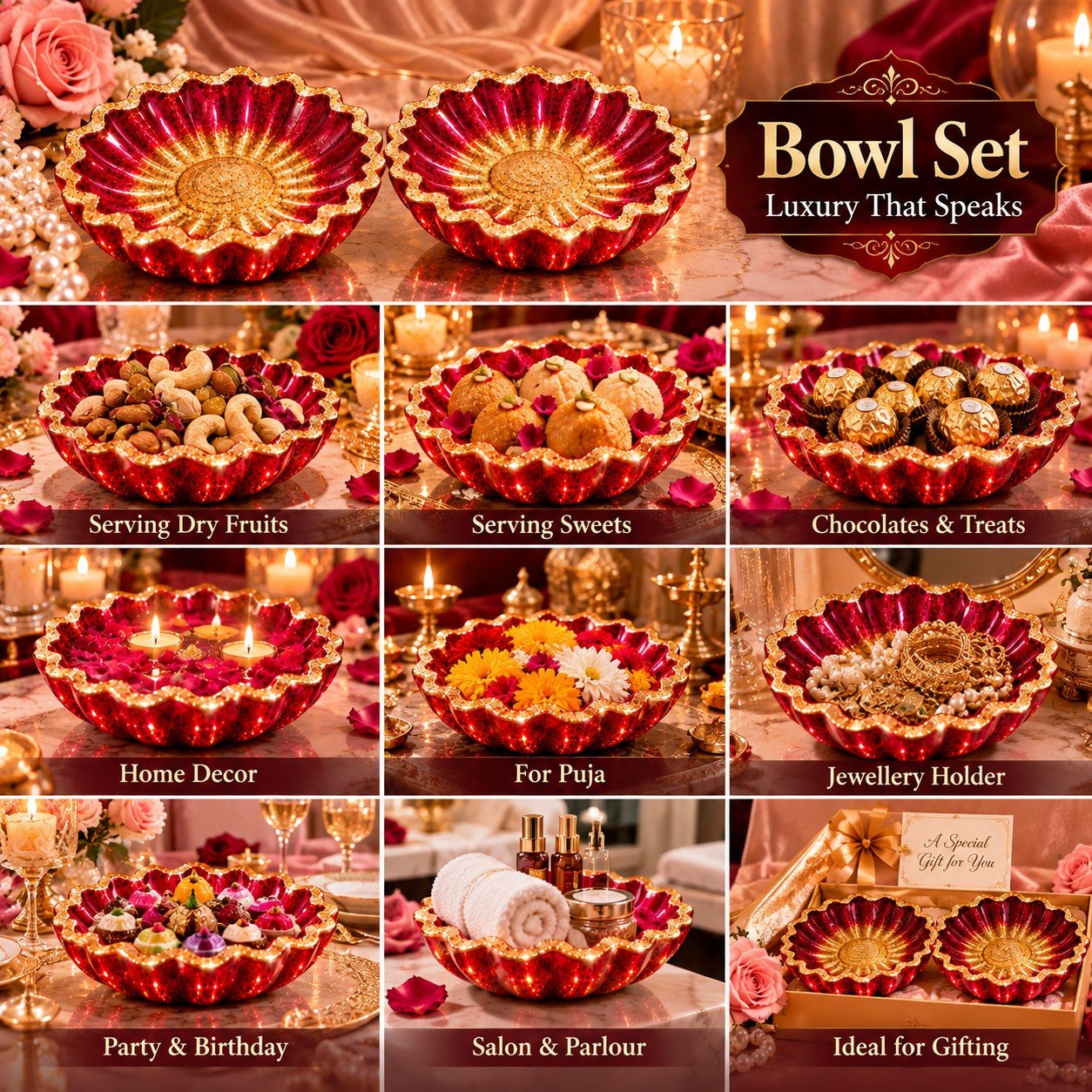 Royal Amethyst Decorative Resin Bowl - Top