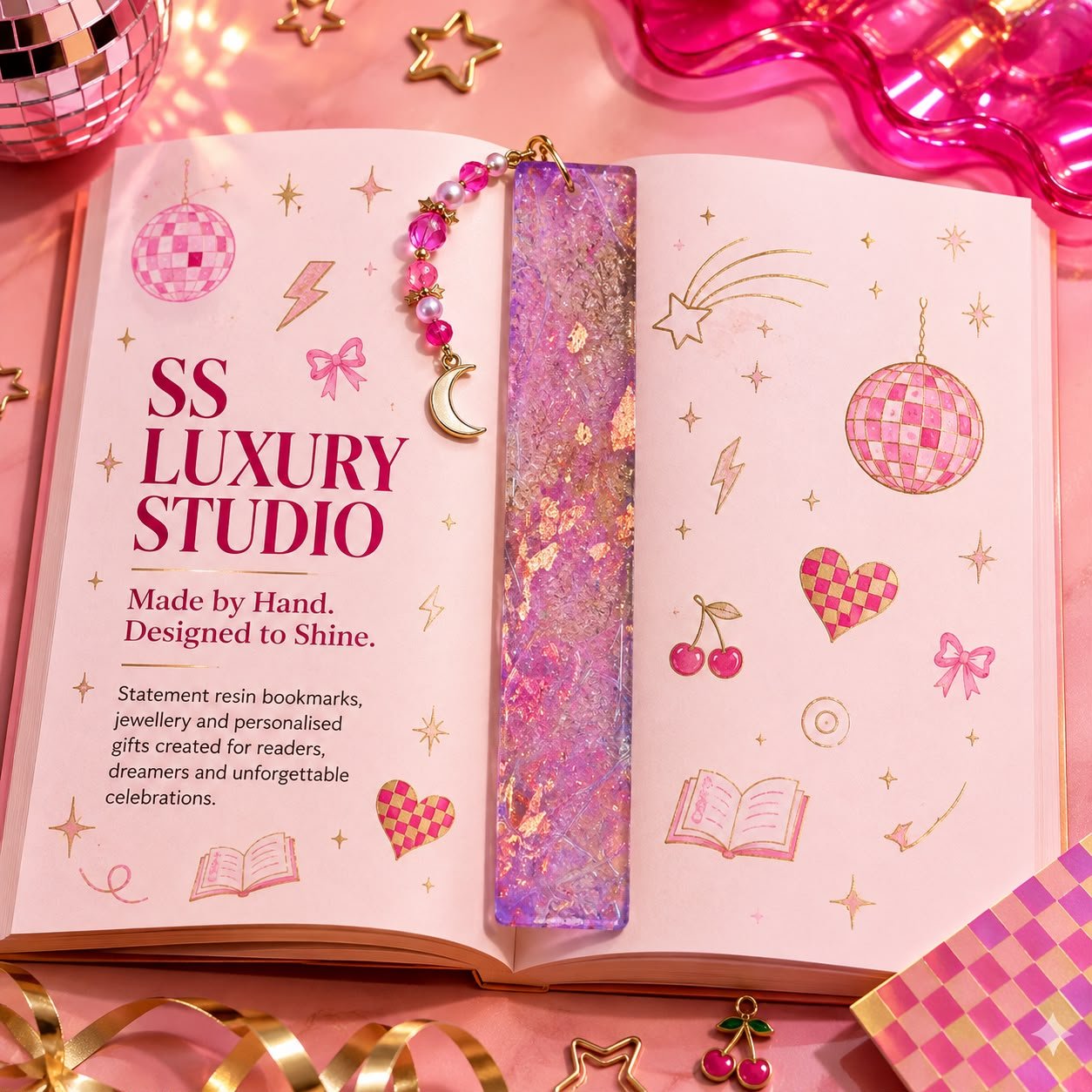 Starlight Dreams Resin Bookmark