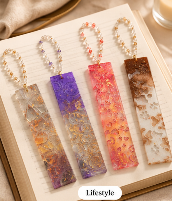 Whimsical Charm Resin Bookmark
